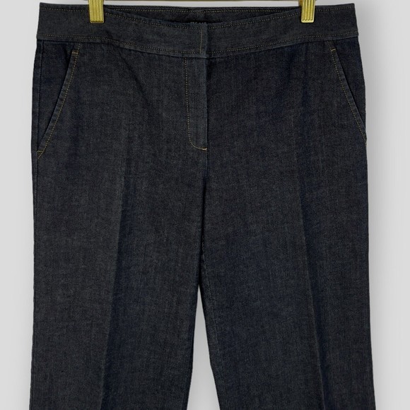 ✨SOLD✨Lafayette 148 New York Wide Leg Trouser Jeans Womens Dark Wash Size 6 - Picture 3 of 13